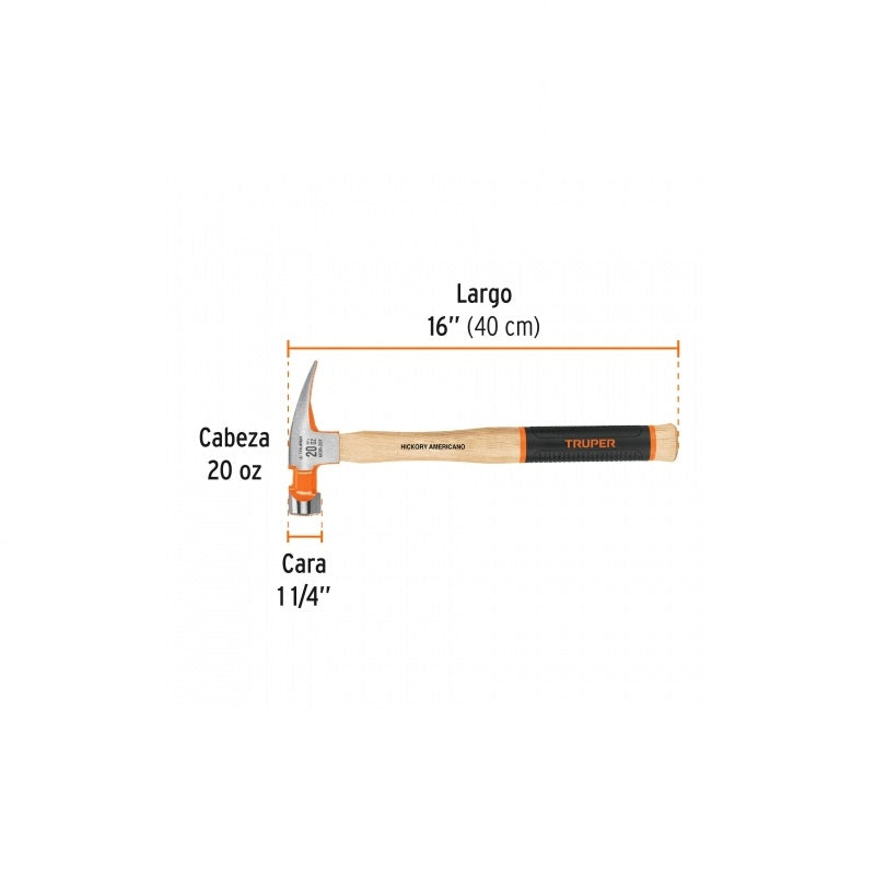 Martillo Pulido 20 Oz.Uña Recta Mor-20F