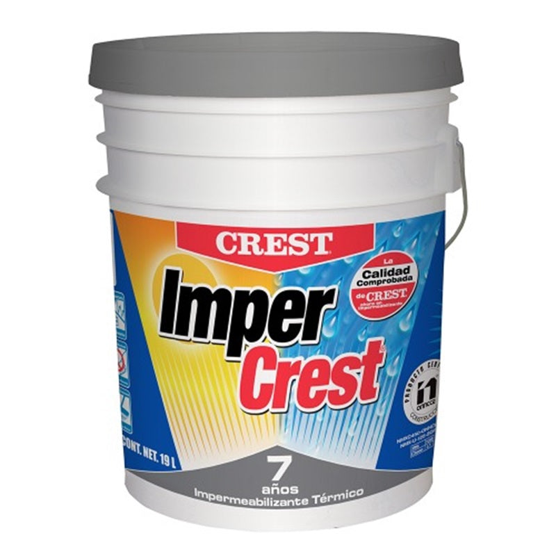 Impermeabilizante impercrest 7 años Fibratado blanco 19 Litros plus