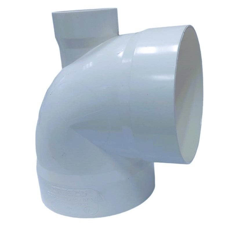 Codo Pvc 4" X 90 Con Salida Trasera De 2"