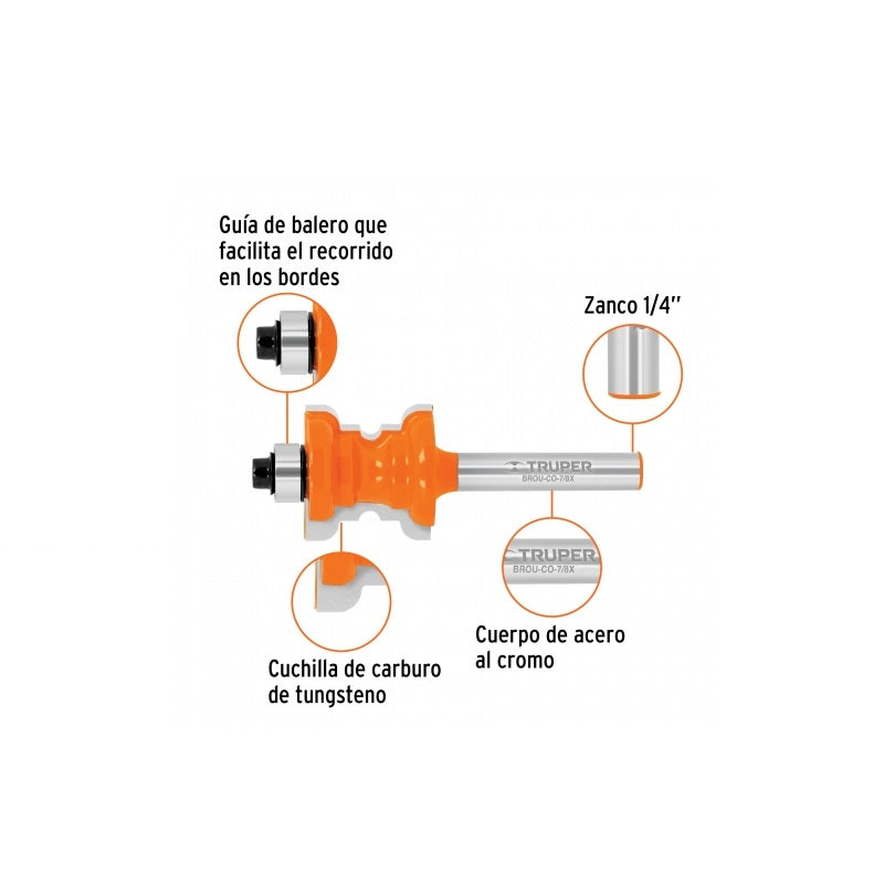 Broca P/Router Collarin Brou-Co-7/8X Truper