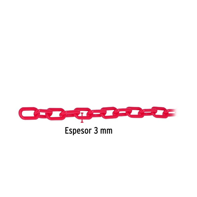 Cadena Plástico Roja 3Mm Capl-3R Fiero (Carrete de 50 mts)