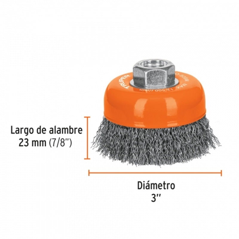 Carda De Copa 3" Milimetrica Co-508M Truper