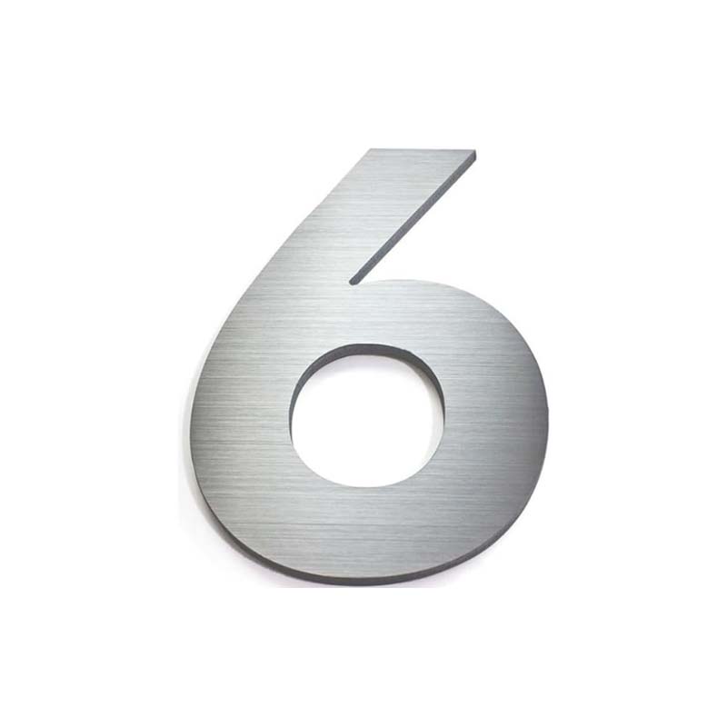 Número Para Casa En Aluminio  " 6 "