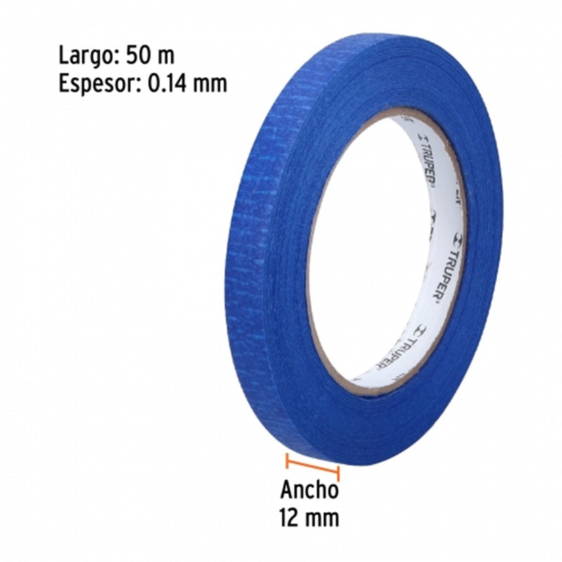 Cinta Masking Tape 1/2 Azul Msk-1/2A Truper