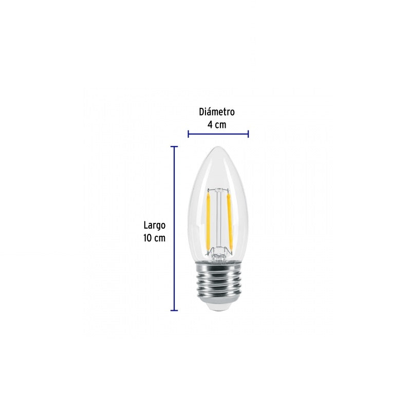Foco Led D/Filamento Vela 3W Led-V3Fc Volteck