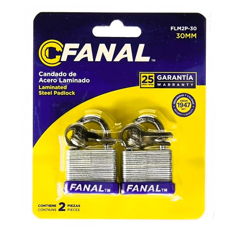 Candados Laminado Jgo 2Pz Flm2P-30 Fanal