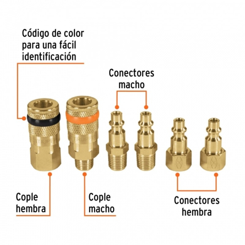 Juego De Conexiones Laton Coral-6 Truper