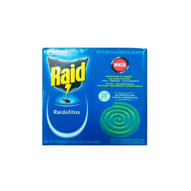 Insecticida Raid Raidolitos Caja C/10 Espirales