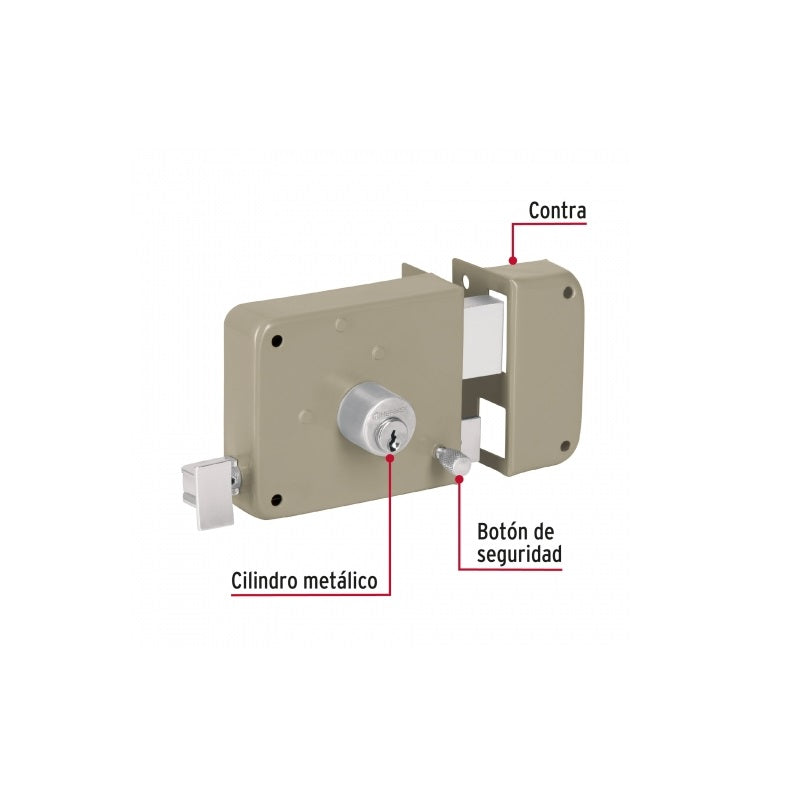 Cerradura Sobreponer Int/Fac Cs-75Dp Derecha Hemex