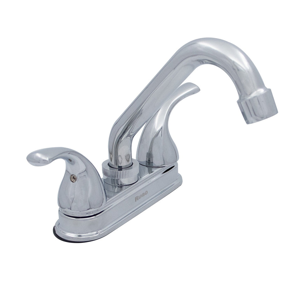 Mezcladora Para Lavabo 4" Acabado en Cromo 24-Tgl Maneral Metal Rugo
