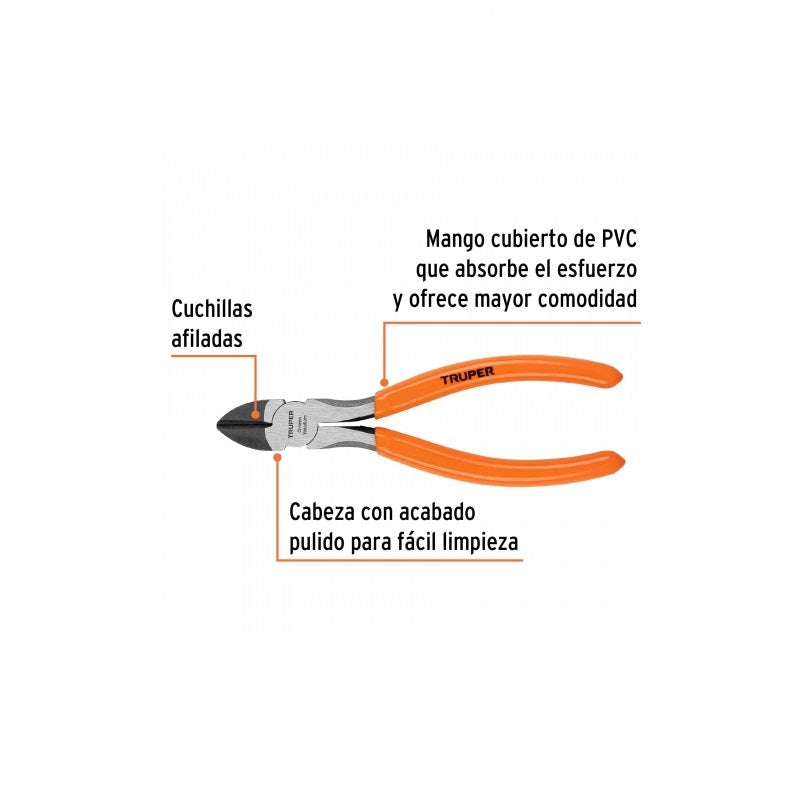 Pinza De Corte Diagonal 6" T202-6 Truper
