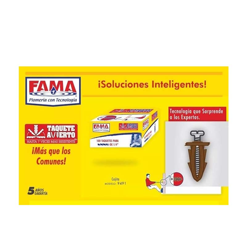 Taquete Avierto 1/4X1 1/2 Caja. Con 100 9491