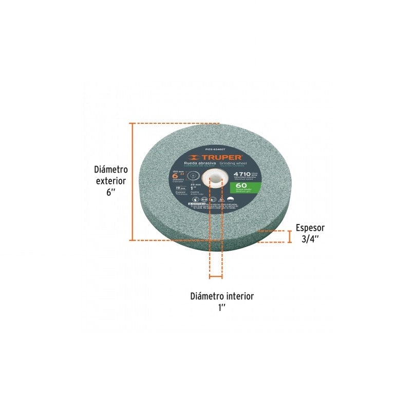 Rueda Abrasiva Para Esmeril Pies-63460T Truper