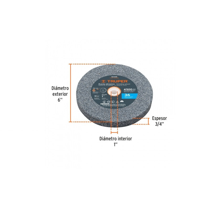 Rueda Abrasiva Para Esmeril Pies-63436 Truper