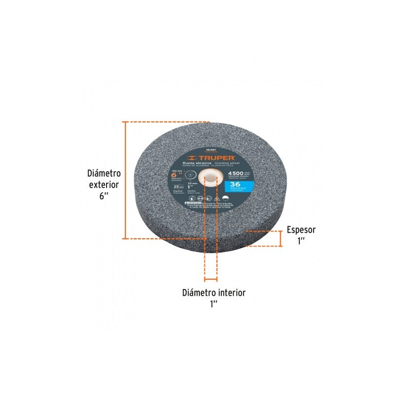 Rueda Abrasiva Para Esmeril Pies-6136 Truper