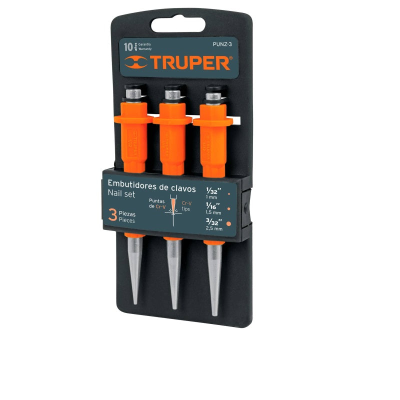 Juego De Embutidores De Clavos Punz-3 Truper