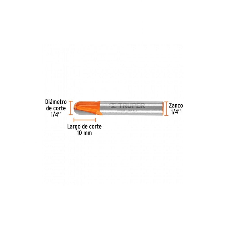 Broca Media Cuña Para Router Brou-Mc1/4 Truper