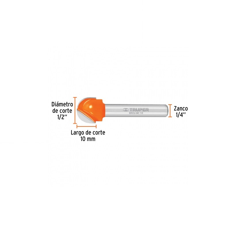 Broca Media Cuña Para Router Brou-Mc1/2 Truper