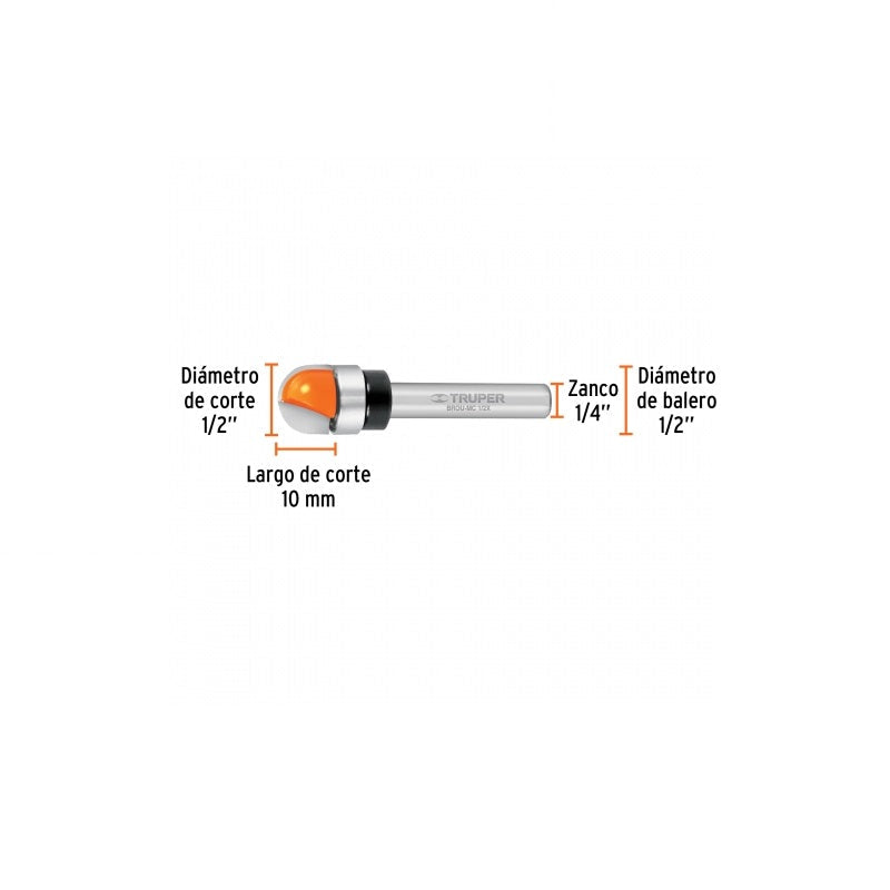 Broca Media Cuña Para Router Brou-Mc1/2X Truper