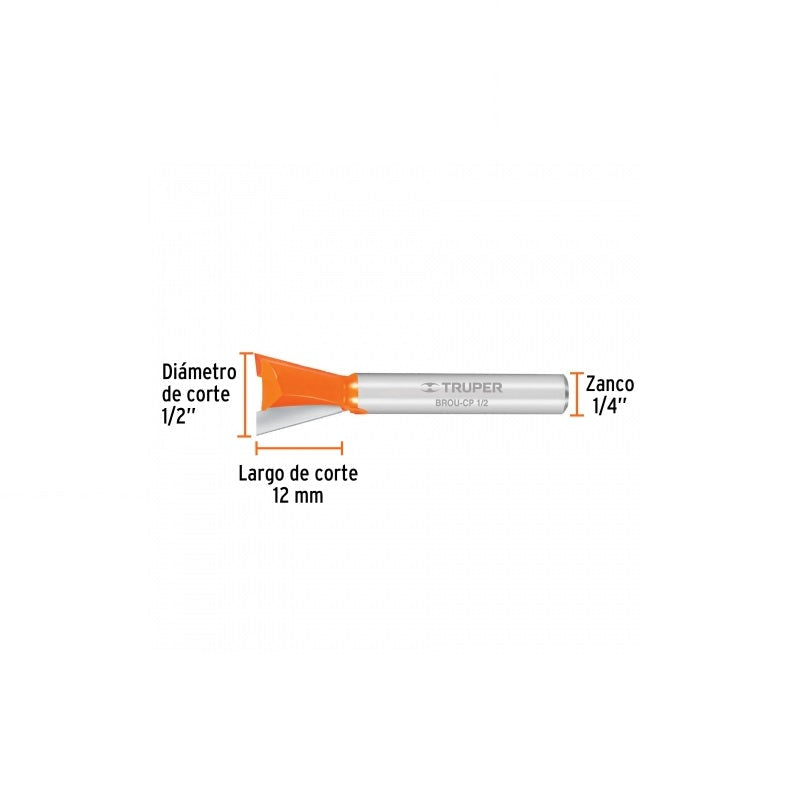 Broca Cola Dpato Para Router Brou-Cp1/2 Truper