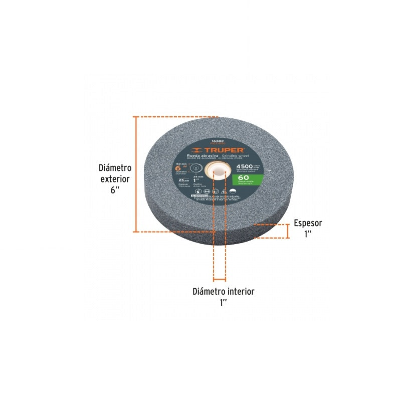 Rueda Abrasiva Para Esmeril Pies-6160 Truper