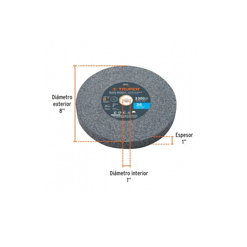 Rueda Abrasiva Para Esmeril Pies-8136 Truper