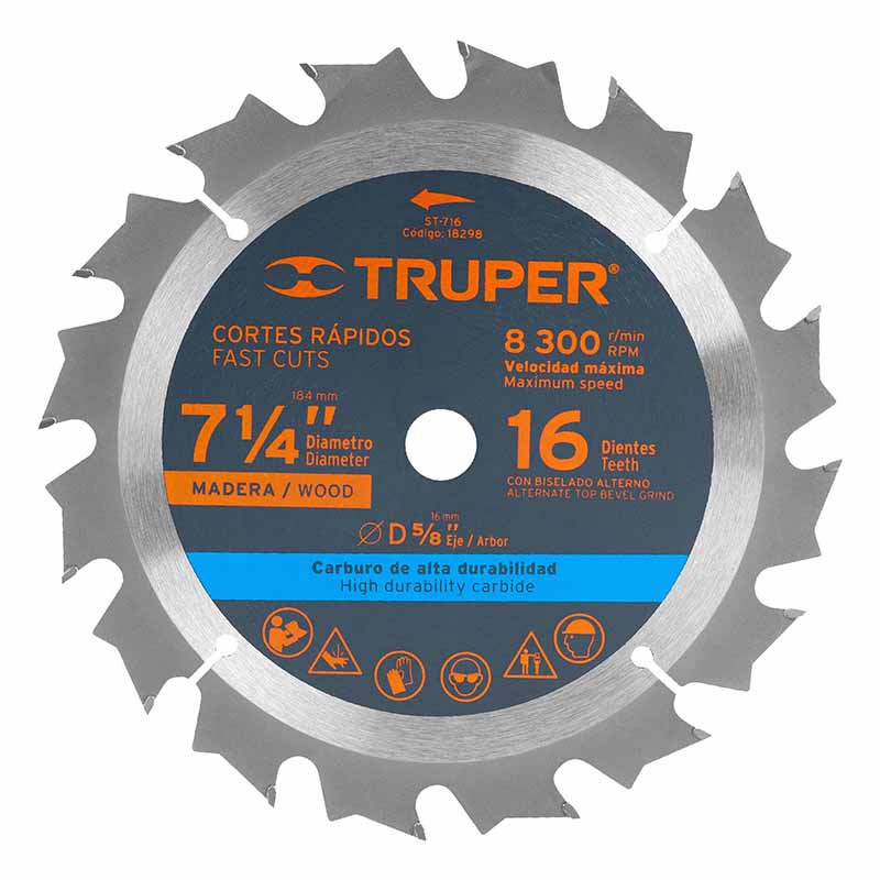 Sierra Circula 7 1/4 Centro 5/8 St-716 Truper