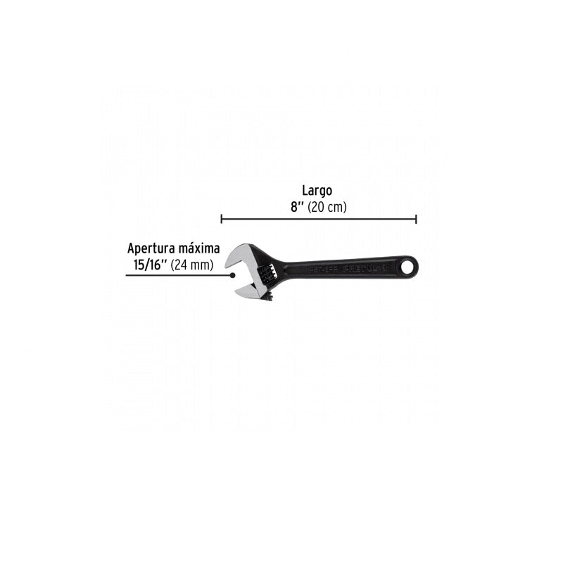 Llave Ajustable Pavonada 8" Pet-8Pp Pretul