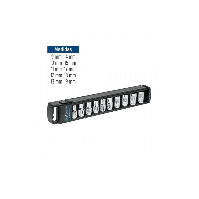 Juego De Dados Cuadro 1/2" Jd-1/2X10M Truper
