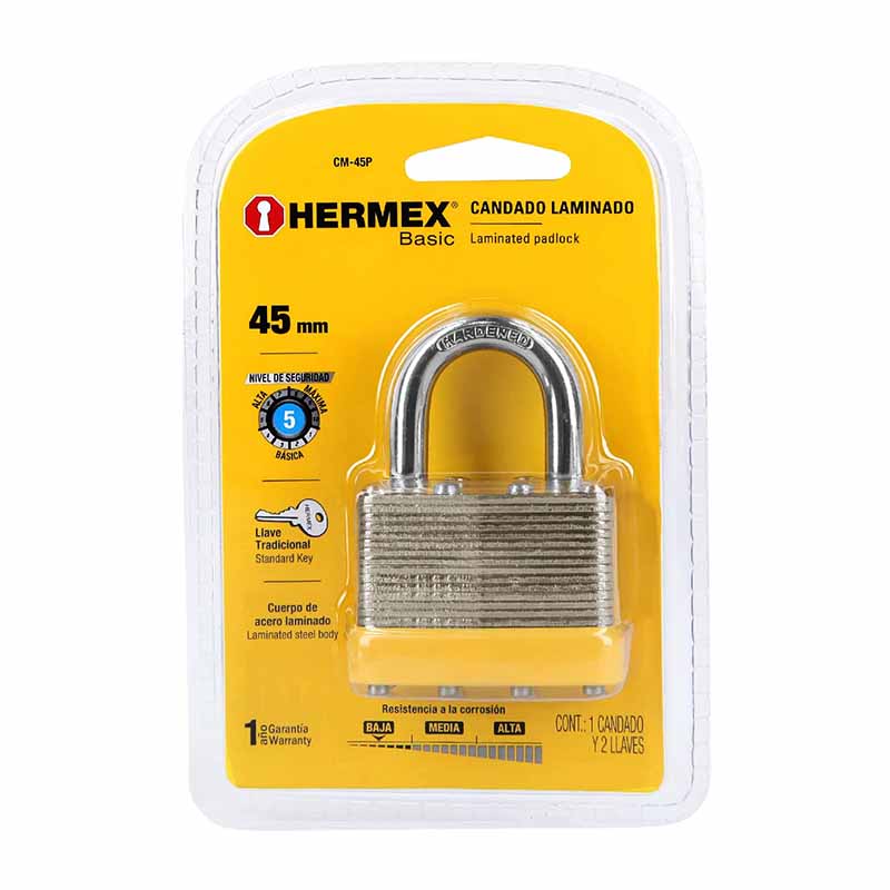 Candado Laminado 45 Mm Cm-45P Hermex