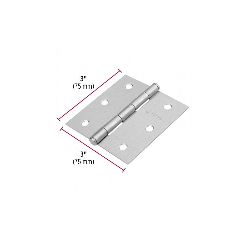 Bisagra Cuadrada 3" Bc-303Pp Cromo Hermex Caja Con 20 Piezas