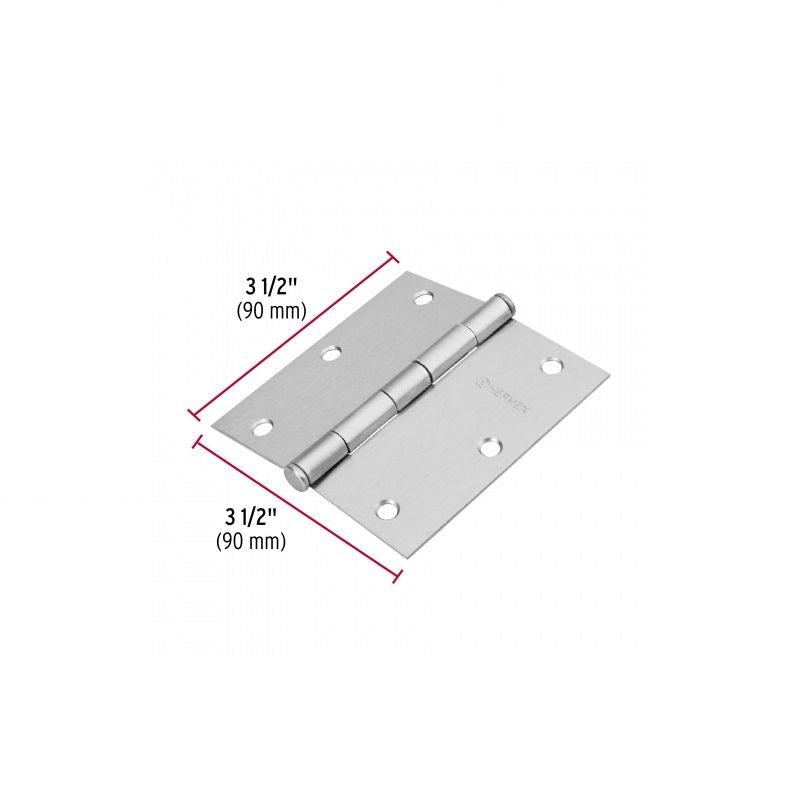 Bisagra Cuadrada 31/2" Bc-353Pp Cromo Hermex Caja Con 10 piezas