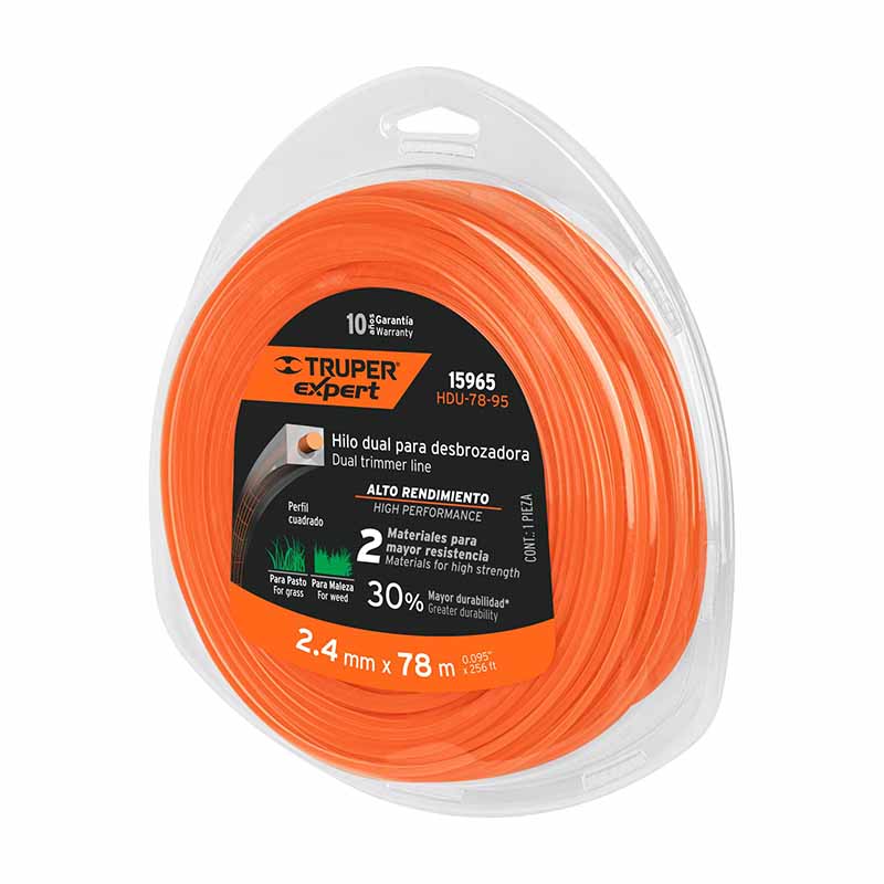 Hilo Dual Para Desbrozadora 2.4Mm Hdu-78-95 Truper