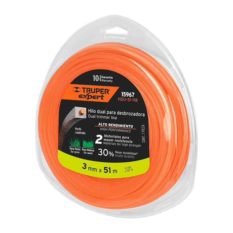 Hilo Dual Para Desbrozadora 3Mm Hdu-51-118 Truper