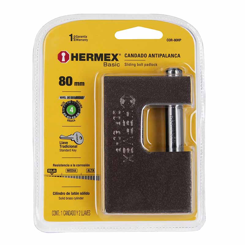 Candado Antipalanca Cor-80Hp Hierro Hermex