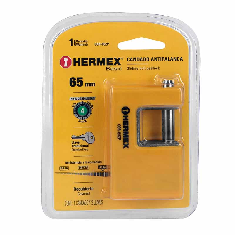 Candado Antipalanca 65Mm Cor-65Zp Hermex