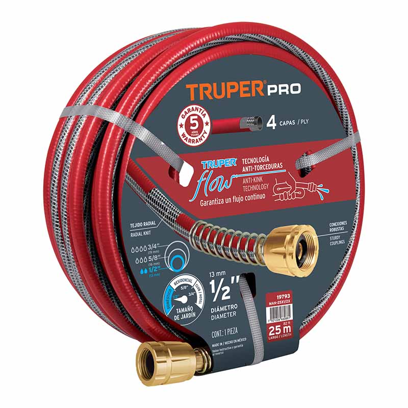 Manguera Reforzada 1/2" 25Mts. Man-25X1/2X Truper
