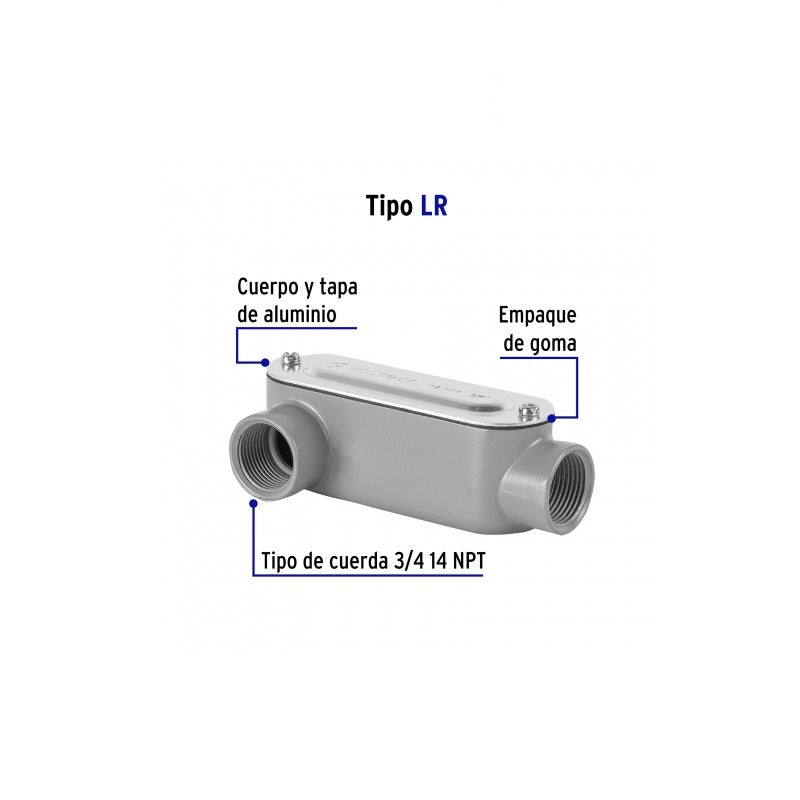 Caja Conexión Tipo Lr 3/4 Colet-3/4-Lr Volteck