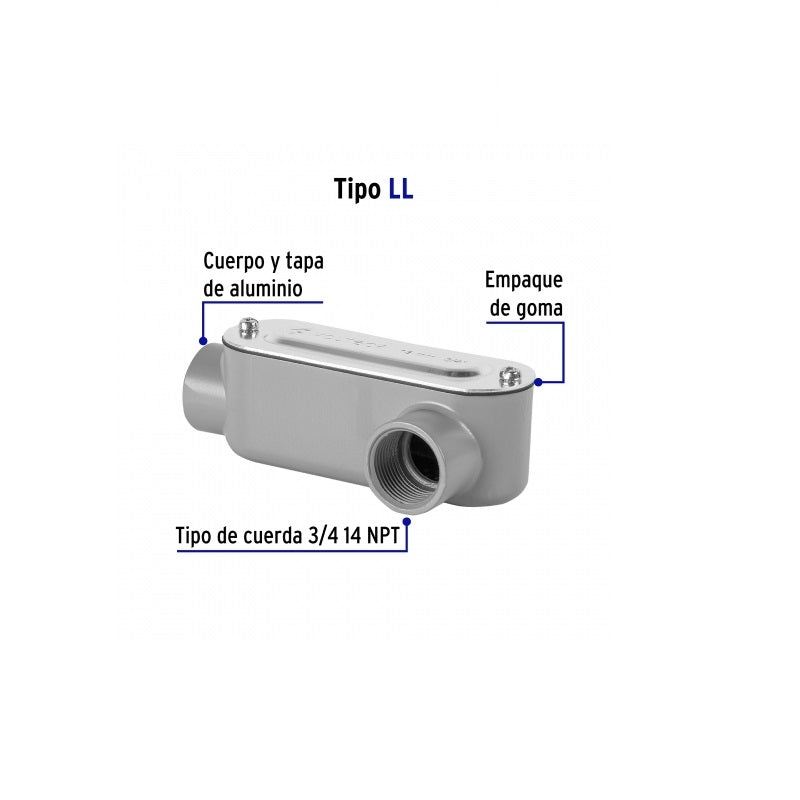 Caja Conexión Tipo Ll 3/4 Colet-3/4-Ll Volteck