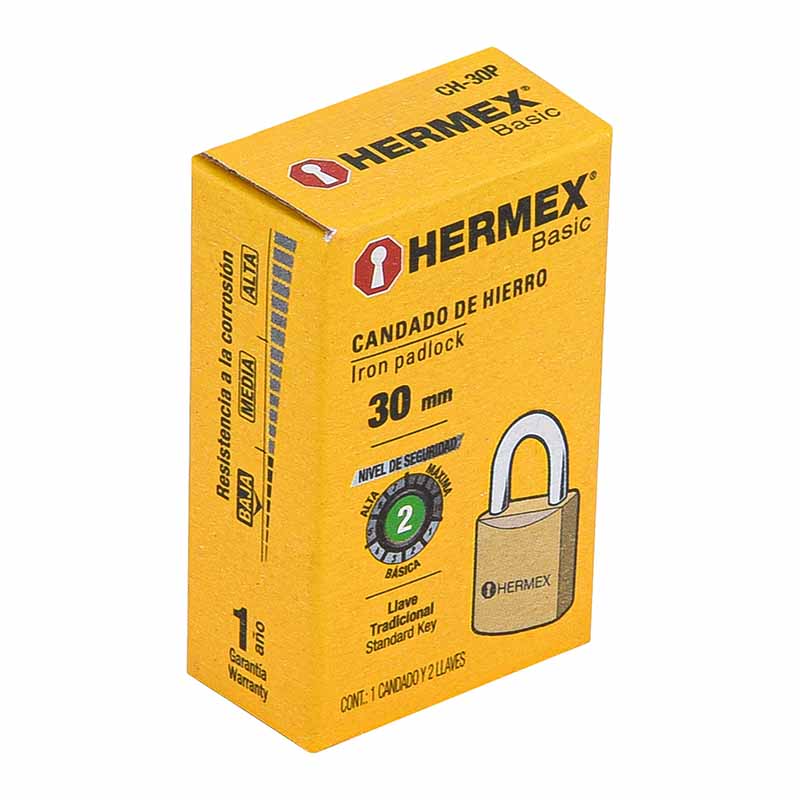 Candado Hierro 30Mm Caja Ch-30P Hermex