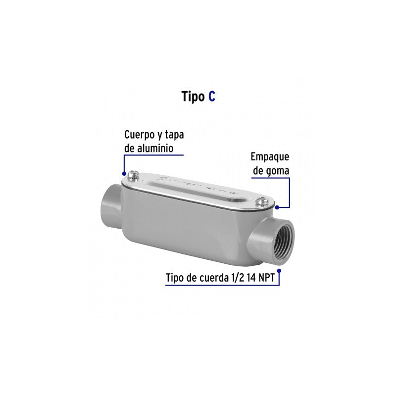 Caja Conexión Tipo C 1/2 Colet-1/2-C Volteck