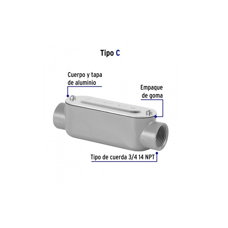 Caja Conexión Tipo C 3/4 Colet-3/4-C Volteck