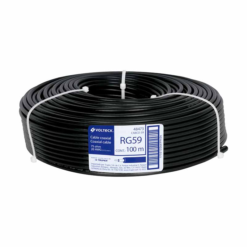 Cable Coaxial Rg59 Cabco-59 Volteck Rollo de 100 Metros