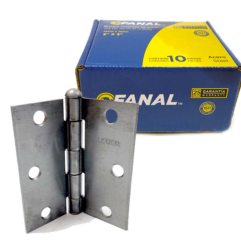 Bisagra Cuadrada Perno Suelto 3"x 3" 21A300 Fanal Caja de 10 Piezas