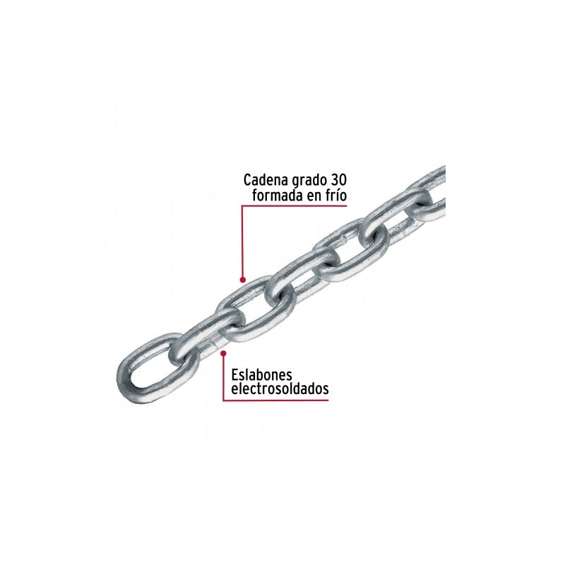 Cadena Galvanizada 1/4 Caga-1/4 Fiero (Cubeta de 35 metros)