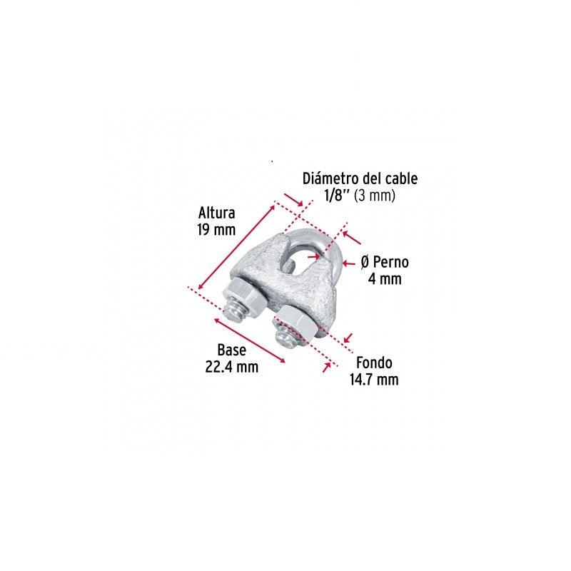 Nudo Para Cable De 1/8 Nudo-1/8 2 Piezas Fiero