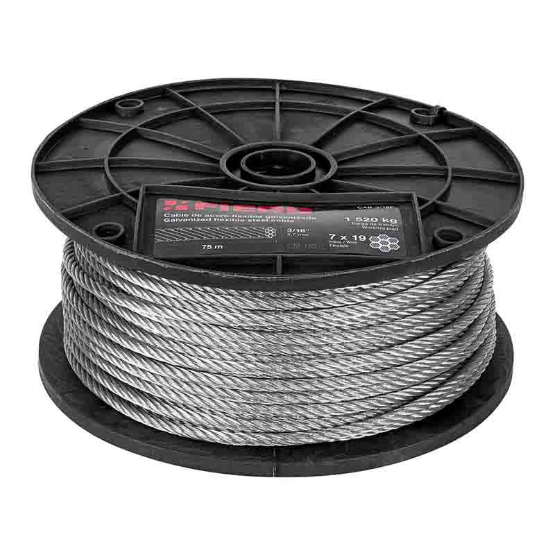 Cable Acero Flex Cab-3/16F 7X19H Fiero (Rollo de 75 mts)