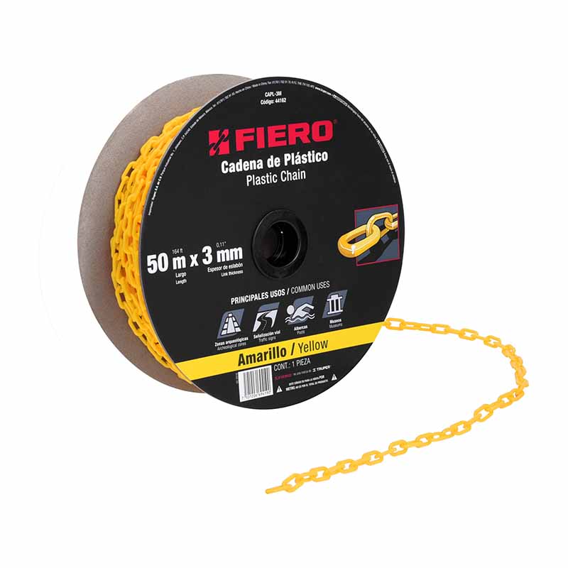 Cadena Plastico Amarilla 3Mm Capl-3M Fie (Carrete de 50 mts)