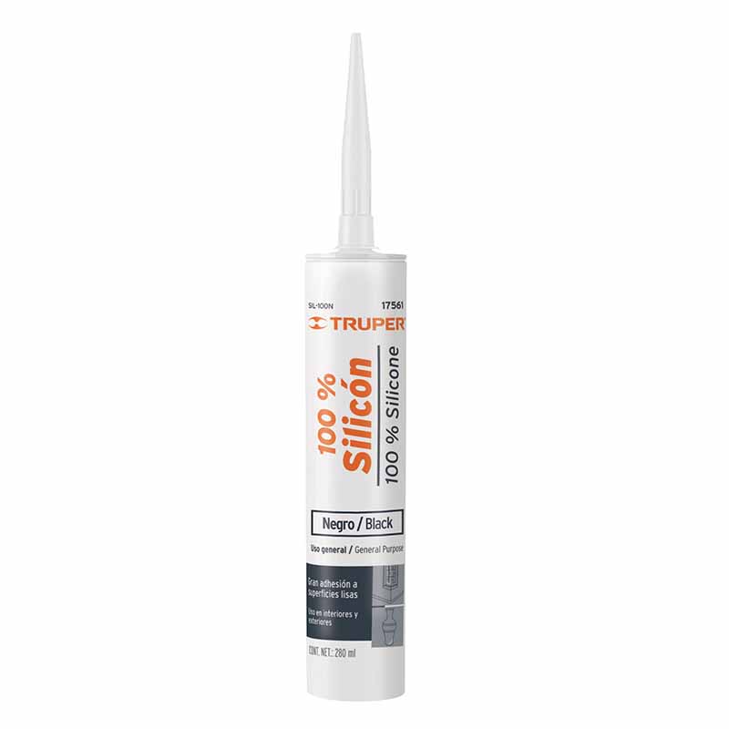 Sellador De Silicón Negro 280Ml Sil-100N Truper