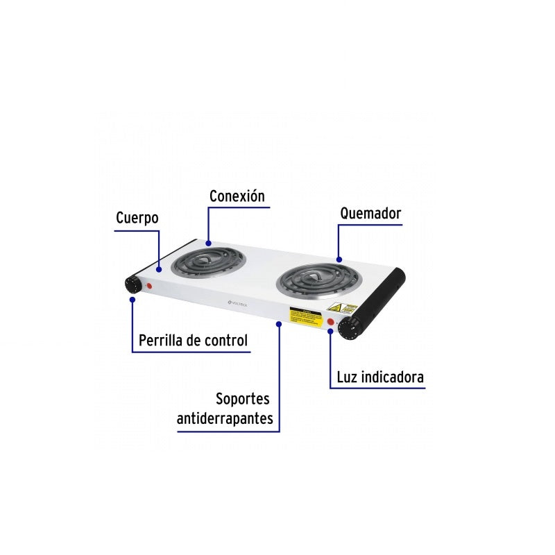 Parrilla Eléctricotrica Doble Pael-2C Volteck